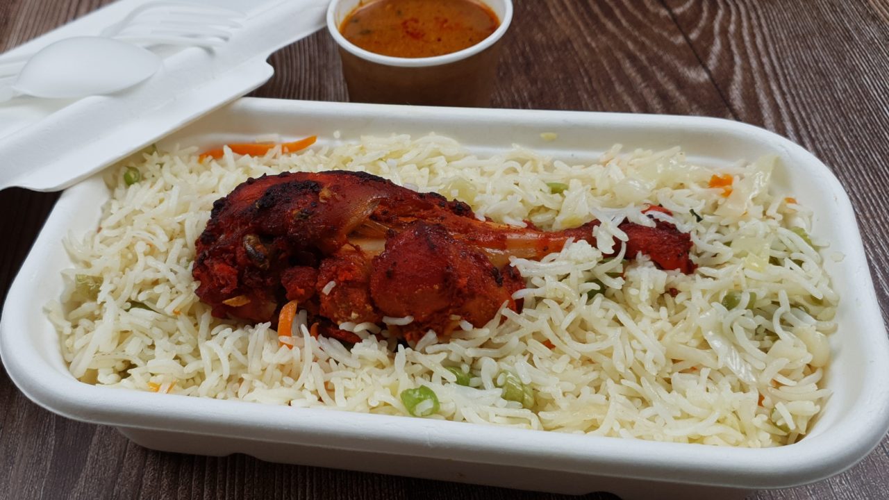 Fried Rice with Chicken Drumstick